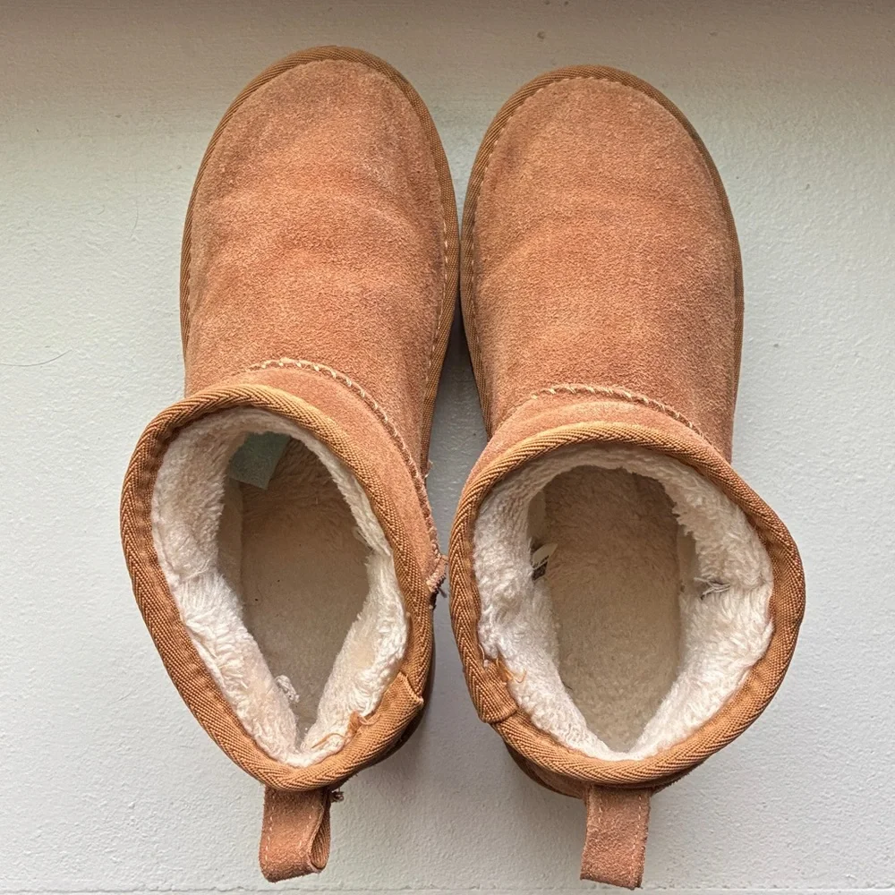 Cushionaire Chestnut Suede Ankle Boots with Faux Fur Lining - Picture 1 of 8